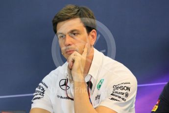 World © Octane Photographic Ltd. FIA Team Personnel Conference. Friday 18th September 2015, F1 Singapore. Toto Wolff - Mercedes AMG Petronas – Executvie Director. Digital Ref:1430CB7D1164