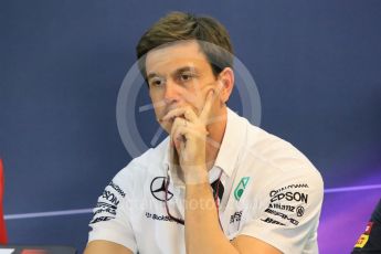 World © Octane Photographic Ltd. FIA Team Personnel Conference. Friday 18th September 2015, F1 Singapore. Toto Wolff - Mercedes AMG Petronas – Executvie Director. Digital Ref:1430CB7D1168