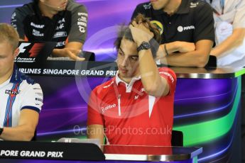 World © Octane Photographic Ltd. Manor Marussia F1 Team – Roberto Merhi. Thursday 17th September 2015, F1 Singapore Grand Prix FIA Drivers’ Press Conference, Marina Bay. Digital Ref: 1425CB7D0044