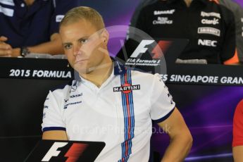 World © Octane Photographic Ltd. Williams Martini Racing – Valtteri Bottas. Thursday 17th September 2015, F1 Singapore Grand Prix FIA Drivers’ Press Conference, Marina Bay. Digital Ref: 1425CB7D0064