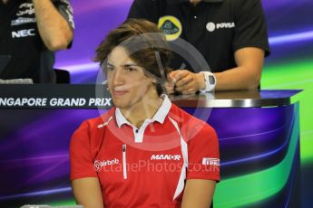 World © Octane Photographic Ltd. Manor Marussia F1 Team – Roberto Merhi. Thursday 17th September 2015, F1 Singapore Grand Prix FIA Drivers’ Press Conference, Marina Bay. Digital Ref: 1425CB7D0101