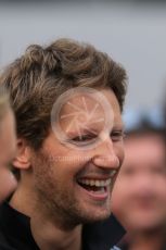 World © Octane Photographic Ltd. Lotus F1 Team – Romain Grosjean. Thursday 17th September 2015, F1 Singapore Grand Prix FIA Drivers’ Press Conference, Marina Bay. Digital Ref: 1425CB7D0137