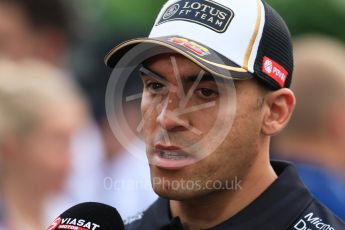 World © Octane Photographic Ltd. Lotus F1 Team – Romain Grosjean. Thursday 17th September 2015, F1 Singapore Grand Prix FIA Drivers’ Press Conference, Marina Bay. Digital Ref: 1425CB7D0157
