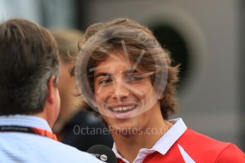 World © Octane Photographic Ltd. Manor Marussia F1 Team – Roberto Merhi. Thursday 17th September 2015, F1 Singapore Grand Prix FIA Drivers’ Press Conference, Marina Bay. Digital Ref: 1425CB7D0196