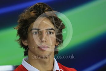 World © Octane Photographic Ltd. Manor Marussia F1 Team – Roberto Merhi. Thursday 17th September 2015, F1 Singapore Grand Prix FIA Drivers’ Press Conference, Marina Bay. Digital Ref: 1425LB1D4288
