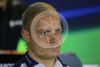 World © Octane Photographic Ltd. Williams Martini Racing – Valtteri Bottas. Thursday 17th September 2015, F1 Singapore Grand Prix FIA Drivers’ Press Conference, Marina Bay. Digital Ref: 1425LB1D4337