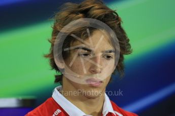 World © Octane Photographic Ltd. Manor Marussia F1 Team – Roberto Merhi. Thursday 17th September 2015, F1 Singapore Grand Prix FIA Drivers’ Press Conference, Marina Bay. Digital Ref: 1425LB1D4351