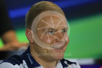 World © Octane Photographic Ltd. Williams Martini Racing – Valtteri Bottas. Thursday 17th September 2015, F1 Singapore Grand Prix FIA Drivers’ Press Conference, Marina Bay. Digital Ref: 1425LB1D4355