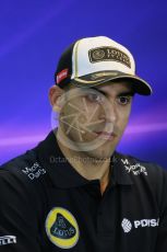 World © Octane Photographic Ltd. Lotus F1 Team – Pastor Maldonado. Thursday 17th September 2015, F1 Singapore Grand Prix FIA Drivers’ Press Conference Marina Bay. Digital Ref: 1425LB1D4369