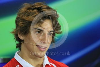 World © Octane Photographic Ltd. Manor Marussia F1 Team – Roberto Merhi. Thursday 17th September 2015, F1 Singapore Grand Prix FIA Drivers’ Press Conference, Marina Bay. Digital Ref: 1425LB1D4371