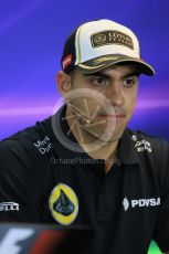 World © Octane Photographic Ltd. Lotus F1 Team – Pastor Maldonado. Thursday 17th September 2015, F1 Singapore Grand Prix FIA Drivers’ Press Conference Marina Bay. Digital Ref: 1425LB1D4401
