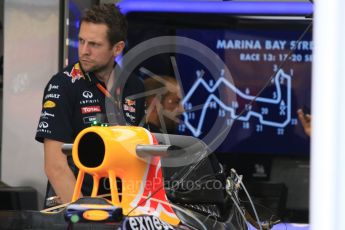 World © Octane Photographic Ltd. Infiniti Red Bull Racing RB11. Thursday 17th September 2015, F1 Singapore Grand Prix Pit lane, Marina Bay. Digital Ref: 1424CB7D9573