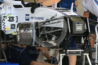 World © Octane Photographic Ltd. Williams Martini Racing FW37. Thursday 17th September 2015, F1 Singapore Grand Prix Pit lane, Marina Bay. Digital Ref: 1424CB7D9579