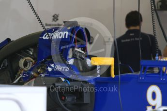 World © Octane Photographic Ltd. Sauber F1 Team C34-Ferrari – Marcus Ericsson. Thursday 17th September 2015, F1 Singapore Grand Prix Pit lane, Marina Bay. Digital Ref: 1424CB7D9632
