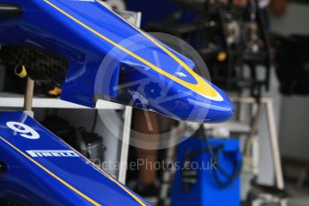 World © Octane Photographic Ltd. Sauber F1 Team C34-Ferrari. Thursday 17th September 2015, F1 Singapore Grand Prix Pit lane, Marina Bay. Digital Ref: 1424CB7D9642