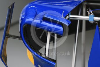 World © Octane Photographic Ltd. Sauber F1 Team C34-Ferrari - side pod vanes. Thursday 17th September 2015, F1 Singapore Grand Prix Pit lane, Marina Bay. Digital Ref: 1424CB7D9659
