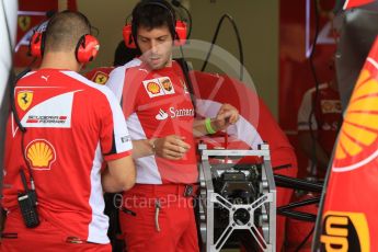 World © Octane Photographic Ltd. Scuderia Ferrari SF15-T. Thursday 17th September 2015, F1 Singapore Grand Prix Pit lane, Marina Bay. Digital Ref: 1424CB7D9670