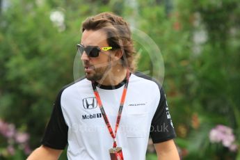 World © Octane Photographic Ltd. McLaren Honda MP4/30 – Fernando Alonso. Thursday 17th September 2015, F1 Singapore Grand Prix Paddock, Marina Bay. Digital Ref: