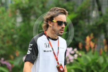 World © Octane Photographic Ltd. McLaren Honda MP4/30 – Fernando Alonso. Thursday 17th September 2015, F1 Singapore Grand Prix Paddock, Marina Bay. Digital Ref: