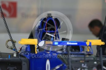 World © Octane Photographic Ltd. Sauber F1 Team C34-Ferrari – Marcus Ericsson. Thursday 17th September 2015, F1 Singapore Grand Prix Pit lane, Marina Bay. Digital Ref: 1424LB1D4169