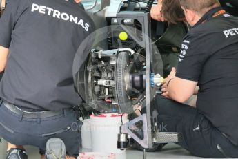 World © Octane Photographic Ltd. Mercedes AMG Petronas F1 W06 Hybrid. Thursday 17th September 2015, F1 Singapore Grand Prix Paddock, Marina Bay. Digital Ref: