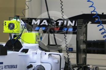 World © Octane Photographic Ltd. Williams Martini Racing FW37. Thursday 17th September 2015, F1 Singapore Grand Prix Paddock, Marina Bay. Digital Ref: