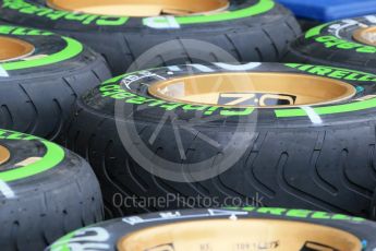 World © Octane Photographic Ltd. Pirelli Green (Intermediate) tyres. Thursday 17th September 2015, F1 Singapore Grand Prix Paddock, Marina Bay. Digital Ref: