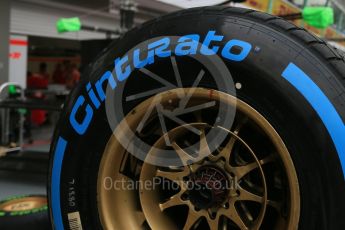 World © Octane Photographic Ltd. Pirelli Blue (Wet) tyres. Thursday 17th September 2015, F1 Singapore Grand Prix Paddock, Marina Bay. Digital Ref: