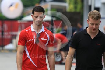 World © Octane Photographic Ltd. Manor Marussia F1 Team MR03B – Alexander Rossi. Thursday 17th September 2015, F1 Singapore Grand Prix Paddock, Marina Bay. Digital Ref:
