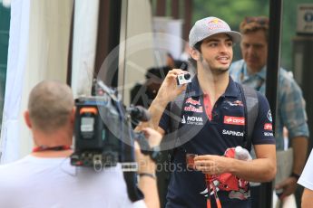World © Octane Photographic Ltd. Scuderia Toro Rosso STR10 – Carlos Sainz Jnr. Thursday 17th September 2015, F1 Singapore Grand Prix Paddock, Marina Bay. Digital Ref: