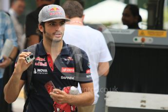World © Octane Photographic Ltd. Scuderia Toro Rosso STR10 – Carlos Sainz Jnr. Thursday 17th September 2015, F1 Singapore Grand Prix Paddock, Marina Bay. Digital Ref: