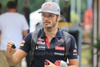 World © Octane Photographic Ltd. Scuderia Toro Rosso STR10 – Carlos Sainz Jnr. Thursday 17th September 2015, F1 Singapore Grand Prix Paddock, Marina Bay. Digital Ref: