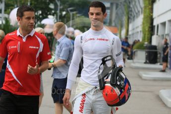 World © Octane Photographic Ltd. Manor Marussia F1 Team MR03B – Alexander Rossi. Thursday 17th September 2015, F1 Singapore Grand Prix Paddock, Marina Bay. Digital Ref: