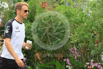 World © Octane Photographic Ltd. McLaren Honda MP4/30 - Jenson Button. Thursday 17th September 2015, F1 Singapore Grand Prix Paddock, Marina Bay. Digital Ref: