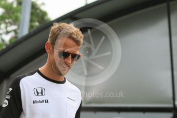 World © Octane Photographic Ltd. McLaren Honda MP4/30 - Jenson Button. Thursday 17th September 2015, F1 Singapore Grand Prix Paddock, Marina Bay. Digital Ref: