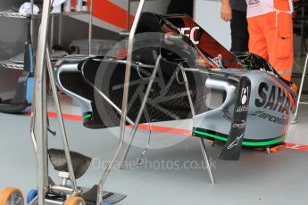 World © Octane Photographic Ltd. Sahara Force India VJM08B. Thursday 17th September 2015, F1 Singapore Grand Prix Pit lane, Marina Bay. Digital Ref: 1424LW1L9592