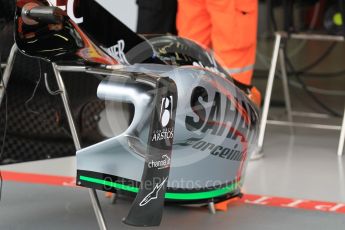 World © Octane Photographic Ltd. Sahara Force India VJM08B. Thursday 17th September 2015, F1 Singapore Grand Prix Pit lane, Marina Bay. Digital Ref: 1424LW1L9597