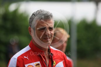 World © Octane Photographic Ltd. Scuderia Ferrari - Maurizio Arrivabene. Friday 18th September 2015, F1 Singapore Grand Prix Paddock, Marina Bay. Digital Ref: 1427CB1D4520