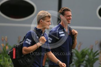 World © Octane Photographic Ltd. Sauber F1 Team C34-Ferrari – Marcus Ericsson. Friday 18th September 2015, F1 Singapore Grand Prix Paddock, Marina Bay. Digital Ref: 1427CB1D4531