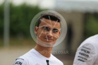 World © Octane Photographic Ltd. Mercedes AMG Petronas F1 W06 Hybrid Reserve Driver – Pascal Wehrlein. Friday 18th September 2015, F1 Singapore Grand Prix Paddock, Marina Bay. Digital Ref: 1427CB1D4565