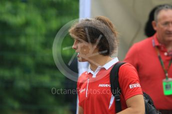World © Octane Photographic Ltd. Manor Marussia F1 Team – Roberto Merhi. Friday 18th September 2015, F1 Singapore Grand Prix Paddock, Marina Bay. Digital Ref: