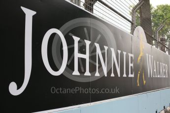 World © Octane Photographic Ltd. Johnny Walker logo. Wednesday 16th September 2015, F1 Singapore Grand Prix Set Up, Marina Bay. Digital Ref: 1423CB5D9457