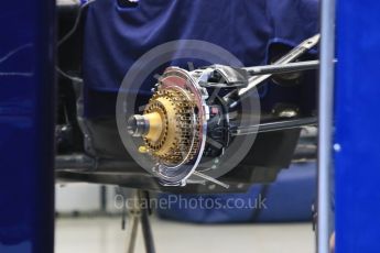 World © Octane Photographic Ltd. Scuderia Toro Rosso STR10 – front brakes. Wednesday 16th September 2015, F1 Singapore Grand Prix Set Up, Marina Bay. Digital Ref: