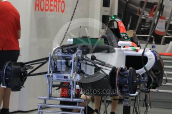 World © Octane Photographic Ltd. Manor Marussia F1 Team MR03B – Roberto Merhi. Wednesday 16th September 2015, F1 Singapore Grand Prix Set Up, Marina Bay. Digital Ref: