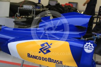 World © Octane Photographic Ltd. Sauber F1 Team C34-Ferrari side pod and airbag covers. Wednesday 16th September 2015, F1 Singapore Grand Prix Set Up, Marina Bay. Digital Ref: 1423CB7D9526