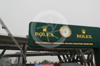 World © Octane Photographic Ltd. Rolex official timing board. Wednesday 16th September 2015, F1 Singapore Grand Prix Set Up, Marina Bay. Digital Ref: 1423LB1L9558