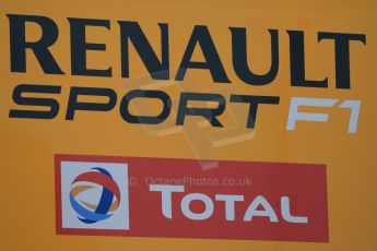 World © Octane Photographic Ltd. Renault Sport F1 and Total logos. Tuesday 12th May 2015, F1 In-season testing, Circuit de Barcelona-Catalunya, Spain. Digital Ref: 1268CB7D1029