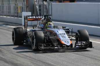 World © Octane Photographic Ltd. Sahara Force India VJM08 – Nick Yelloly. Tuesday 12th May 2015, F1 In-season testing, Circuit de Barcelona-Catalunya, Spain. Digital Ref: 1268CB7D1054