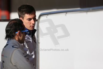 World © Octane Photographic Ltd. Williams Martini Racing Alex Lynn and Felipe Massa talk in the pit lane. Tuesday 12th May 2015, F1 In-season testing, Circuit de Barcelona-Catalunya, Spain. Digital Ref: 1268LB1D1529