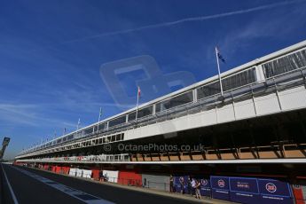 World © Octane Photographic Ltd. Infiniti Red Bull Racing garage with screens in front in a very quiet pit lane. Tuesday 12th May 2015, F1 In-season testing, Circuit de Barcelona-Catalunya, Spain. Digital Ref: 1268LB5D2216